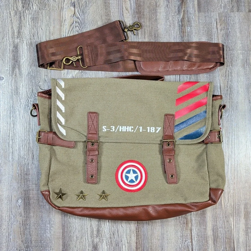 Vintage Inspired Marvel Captain America Civil War Superhero Messenger Laptop Bag